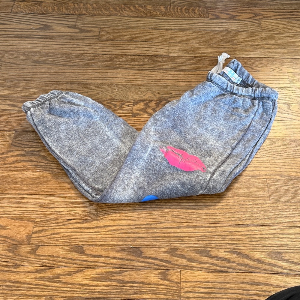 Vintage Havana Gray Joggers with Pink Accent Size 10-12